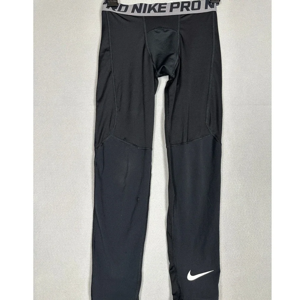 Nike Pro Pants Mens Medium Black Compression Fitted Leggings Athletic Training